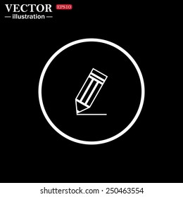 White circle on a black background. black pencil, vector, EPS 10