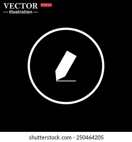 White circle on a black background. pencil, vector, EPS 10