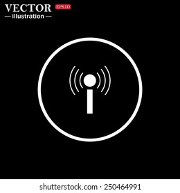 White circle on a black background. The wireless network , vector illustration, EPS 10
