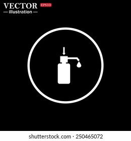 White circle on a black background. Shower Gel, Liquid Soap, Lotion, Cream, Shampoo, Bath Foam. , vector illustration, EPS 10