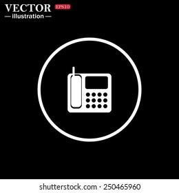 White circle on a black background. phone, vector illustration, EPS 10