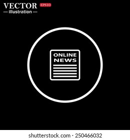 White circle on a black background. of online news, vector illustration, EPS 10 