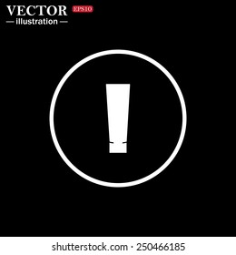 White circle on a black background. tube for cream or another cosmetic remedy , vector illustration, EPS 10