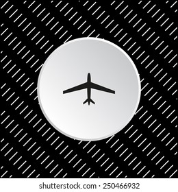 White circle on a black background. plane, vector, EPS 10