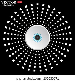 White circle on a black background. icon,  gas burner gas stove.