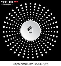 White circle on a black background. icon,  Discount label, Smartphone, phone, mobile phone , vector illustration, EPS 10