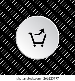 White circle on a black background with white strokes.  remove from the shopping cart, vector illustration, EPS 10
