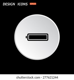 The white circle on a black background. battery. icon. vector design