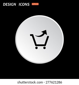 The white circle on a black background. remove from the shopping cart. icon. vector design