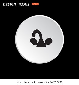 The white circle on a black background. tap symbol. icon. vector design