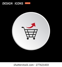 The white circle on a black background. remove from the shopping cart. icon. vector design