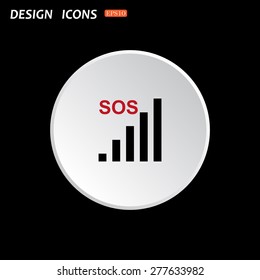 The white circle on a black background. no signal, poor signal strength, signal strength indicator. icon. vector design