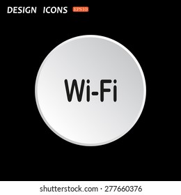 The white circle on a black background. The wireless network. icon. vector design