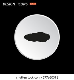 The white circle on a black background. cloud. icon. vector design