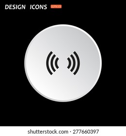 The white circle on a black background. The wireless network. icon. vector design