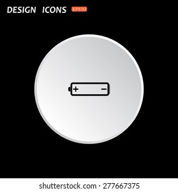 The white circle on a black background. battery. icon. vector design
