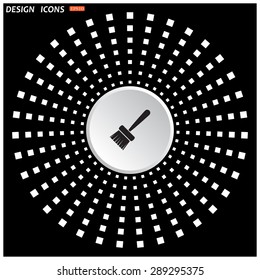 White circle on a black background with square beams.