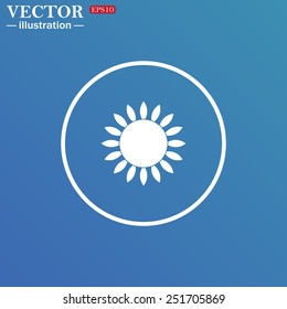 White circle on a blue background. gas burner gas stove.