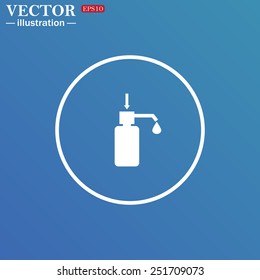 White circle on a blue background. Shower Gel, Liquid Soap, Lotion, Cream, Shampoo, Bath Foam. , vector illustration, EPS 10