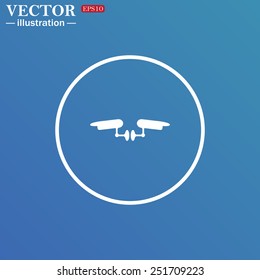 White circle on a blue background. Two surveillance cameras, vector illustration, EPS 10