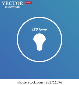 White circle on a blue background. LED lamp , vector illustration, EPS 10