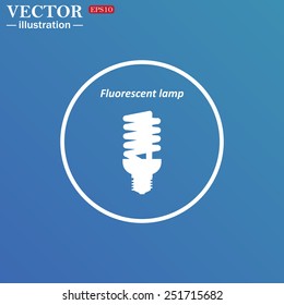 White circle on a blue background. fluorescent lamp, vector illustration, EPS 10