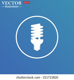 White circle on a blue background. fluorescent lamp, vector illustration, EPS 10