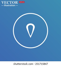 White circle on a blue background. gps,  vector illustration, EPS 10