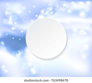 White circle on the brilliant festive background. Vector illustration. Festive background