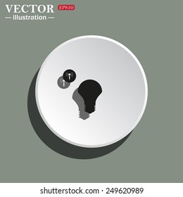 White circle on a green background with shadow. LED lamp controlled via wi-fi network, vector illustration, EPS 10