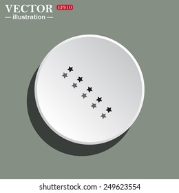 White circle on a green background with shadow. stars, vector illustration, EPS 10