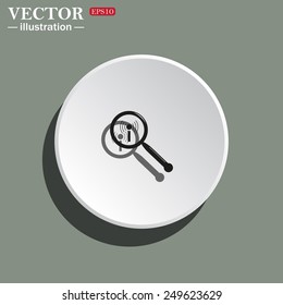 White circle on a green background with shadow. Search wi-fi network , vector illustration, EPS 10