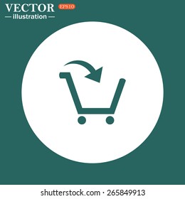 White circle on a green background.  put in shopping cart , vector illustration, EPS 10