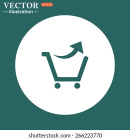 White circle on a green background.  remove from the shopping cart, vector illustration, EPS 10