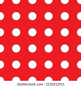 White circle on red background. The pattern can be used for wrapping gifts.