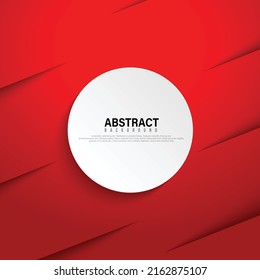 White circle on red background Stylish modern design for posters, brochures, banners, website. with copy space. Vector illustration