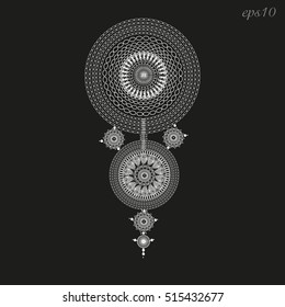White circle ornament openwork
Abstract decoration on the body painting henna tattoos author handmade design pattern geometry chain point  symmetry black background eps10 illustration stock vector