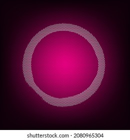 White circle painted with white spray paint. Vector illustration