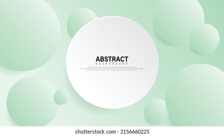Estilo de corte de papel de círculo blanco. con fondo de círculo pastel Resumen de la forma 3d del vector representativo. escena de pared mínima. Ilustrador de vectores