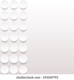 white circle paper pattern with drop shadow background (vector) 