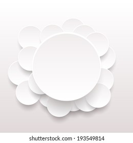 white circle paper pattern with drop shadow background (vector) 