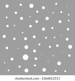 White circle pattern on gray background. Vector seamless pattern of white dots. textile and backgrounds