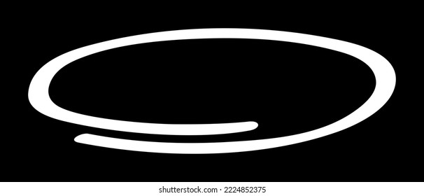 Círculo blanco, dibujo de lápiz. Resaltar el círculo de dibujo a mano aislado en el fondo. Círculo blanco manuscrito. Para marcar el texto, los números, el lápiz de marcadores, el lápiz, el logotipo y la verificación de texto, ilustración vectorial