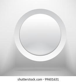 White circle plastic buttons background - vector illustration