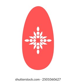 white circle red nail art pattern vector illustration template design