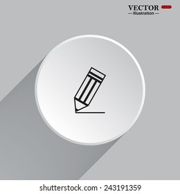 White circle with a shadow. black pencil, vector, EPS 10