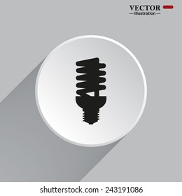 White circle with a shadow. fluorescent lamp, vector illustration, EPS 10