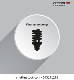 White circle with a shadow. fluorescent lamp, vector illustration, EPS 10