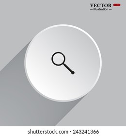 White circle with a shadow. Magnifying glass. Search , vector illustration, EPS 10