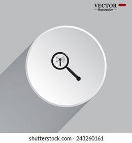 White circle with a shadow. Search wi-fi network , vector illustration, EPS 10